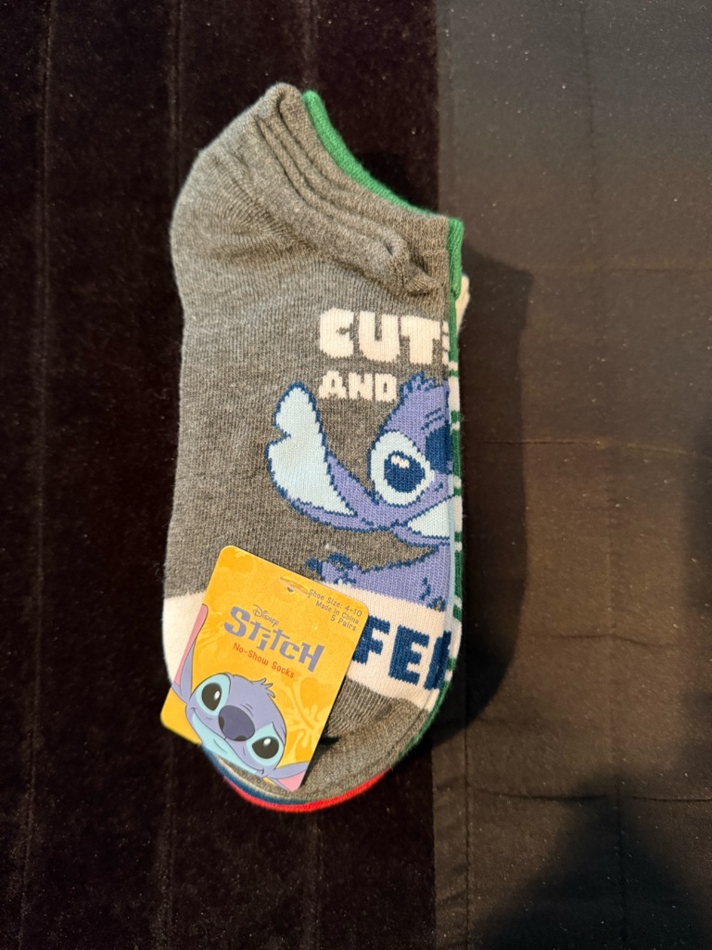Disney Stitch No-Show Socks - 5 pairs